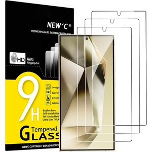 image:imageNEWC 3 Pack Designed for Samsung Galaxy S21 5G 62 Screen Protector Tempered Glass ScratchProof BubbleFree Ultra Resistant 026 mm HD Ultra Transparent 9H Hardness GlassS25 Ultra 69 inches