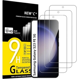 image:imageNEWC 3 Pack Designed for Samsung Galaxy S21 5G 62 Screen Protector Tempered Glass ScratchProof BubbleFree Ultra Resistant 026 mm HD Ultra Transparent 9H Hardness GlassS23 FE 64 inches