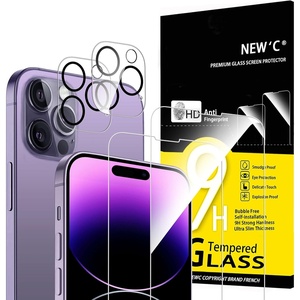 image:imageNEWC 4 Pack 2 Pack for iPhone 13 Mini Screen Protector  2 Pack Camera Lens Protector Sensor ProtectionCase Friendly Tempered Glass Film14 Pro Max 67 inches