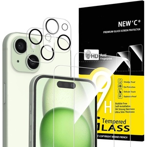 image:imageNEWC 4 Pack 2 Pack for iPhone 13 Mini Screen Protector  2 Pack Camera Lens Protector Sensor ProtectionCase Friendly Tempered Glass Film15 61 inches