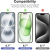 image:imageNEWC Screen Protector for iPhone Air Tempered Glass  3 Pack  65 inches  Case Friendly  Easy Installation Tool Included  Ultra ResistantTransparent