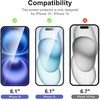 image:imageNEWC Screen Protector for iPhone Air Tempered Glass  3 Pack  65 inches  Case Friendly  Easy Installation Tool Included  Ultra ResistantTransparent
