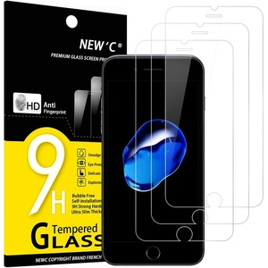image:imageNEWC 3 Pack Designed for iPhone 7 Plus and iPhone 8 Plus Screen Protector 55 Tempered Glass Case Friendly Scratch ResistantBubbleFree Ultra Resistant