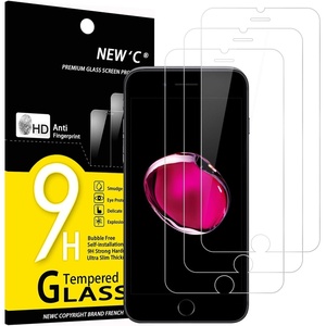 image:imageNEWC 3 Pack Designed for iPhone 8iPhone 7 Screen Protector 47 Tempered Glass Bubble Free Ultra ResistantPack de 1 Verre Tremp